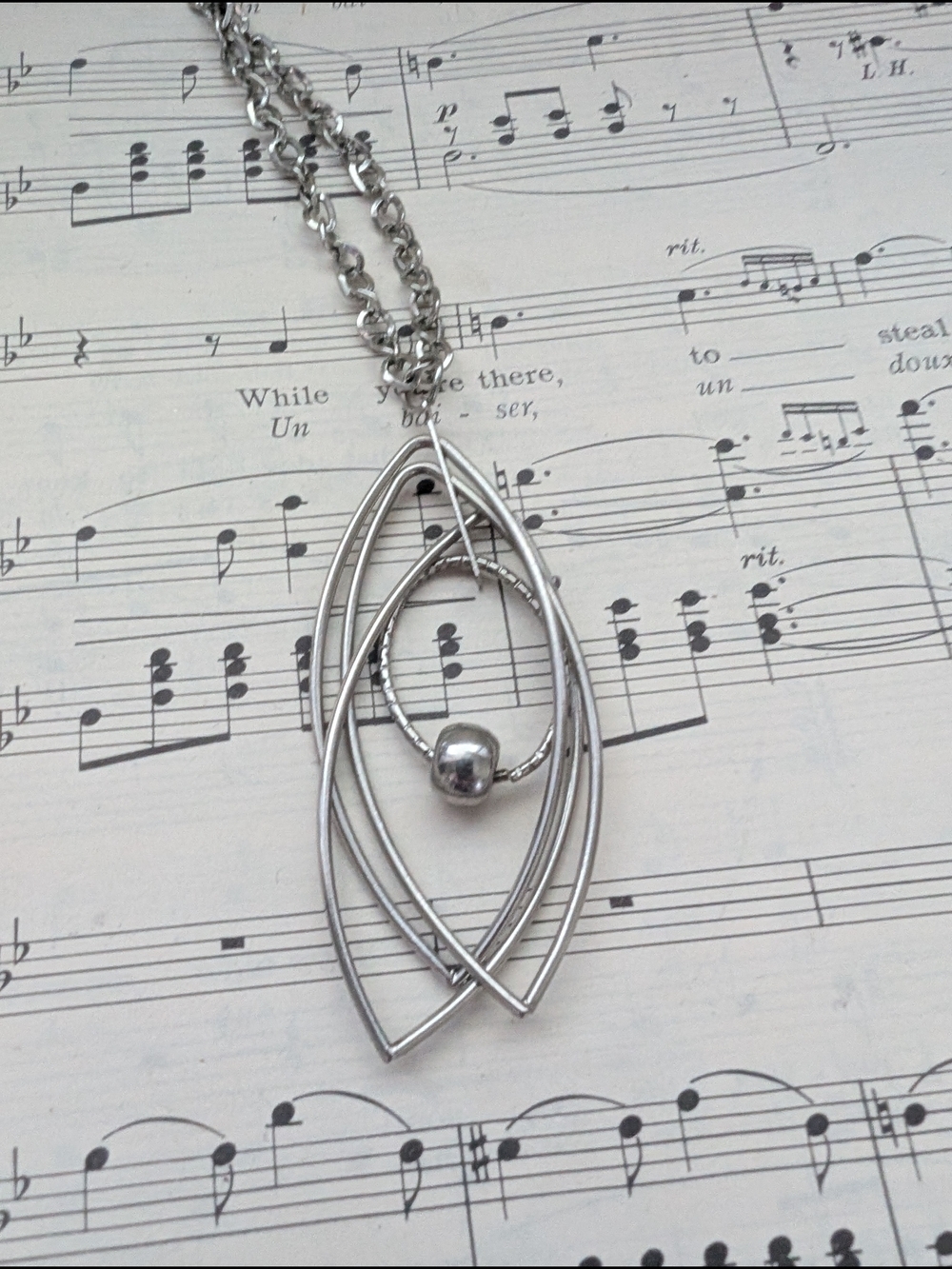 Silver Multi-Loop Pendant Necklace - Modern Women's Jewelry